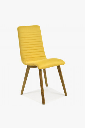 Moderner Esszimmerstuhl Stoff Gelb Eiche Beine